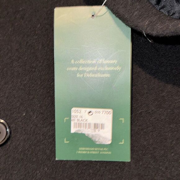 NWT Nuage at Debenhams black long coat size 16 - Picture 5 of 13